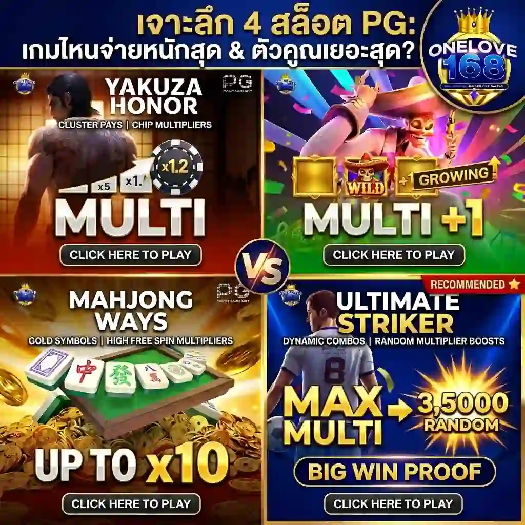 รีวิวประชัน 4 สล็อต PG Soft